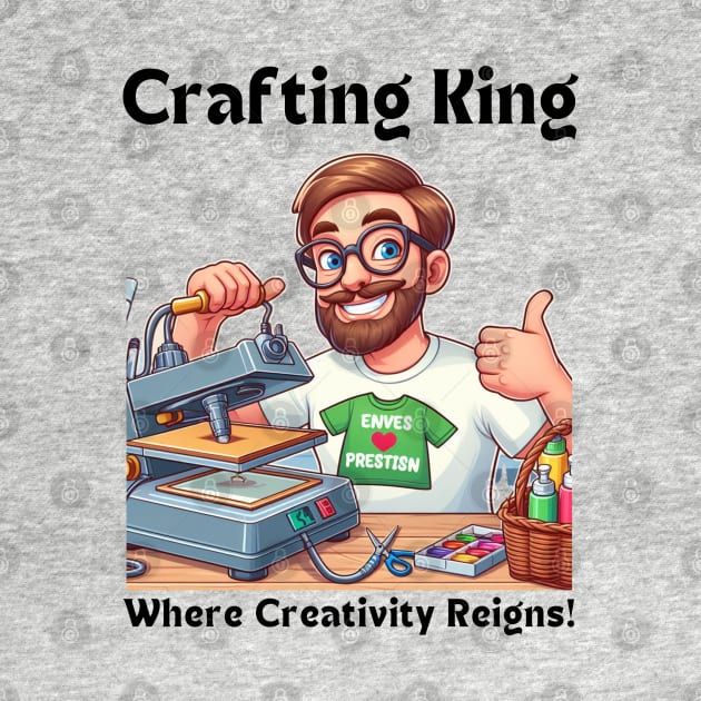 Crafting King:  Where Creativity Reigns Crafting Man Heatpress by MugMusewear